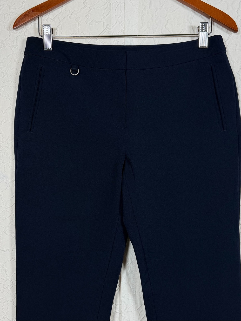 Adrianna Papell Navy D-Ring Slim Ankle Pants Stretch Trouser Navy Size 6 - Picture 8 of 12
